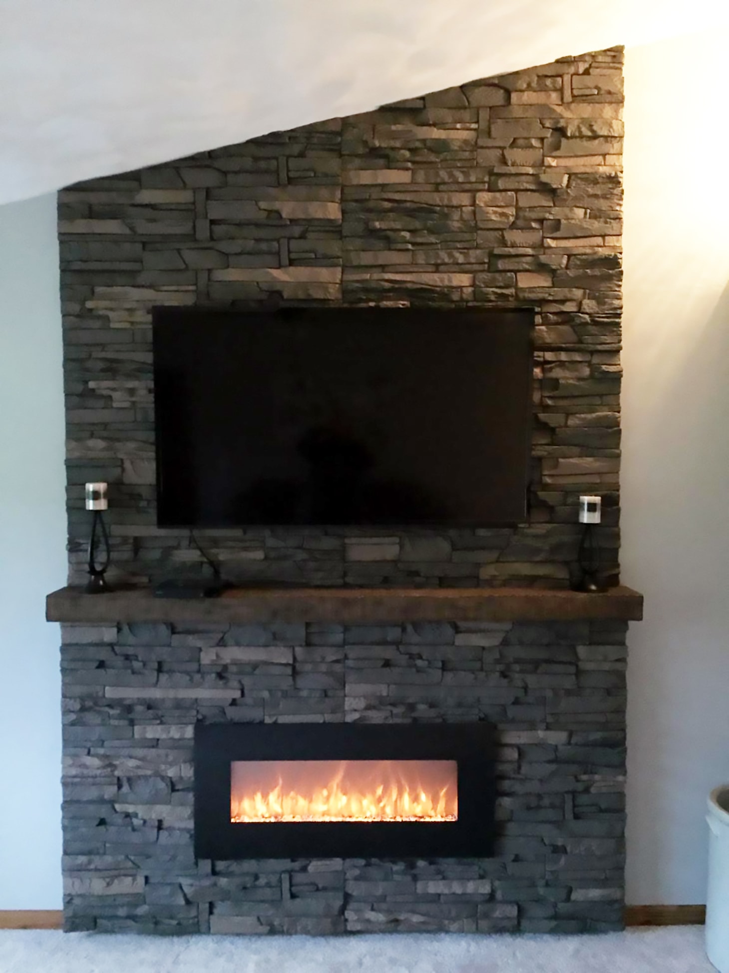 Can Genstone Be Installed Around A, Faux Stone Veneer Fireplace Surround